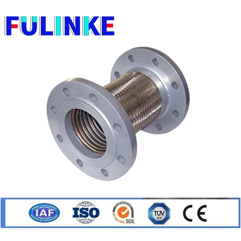 Manufacturer Corrosion Resistant Stainless Steel Flange Metal Hose Bellow Wire PTFE Lined Flexible Flanged Braided Metal Hose