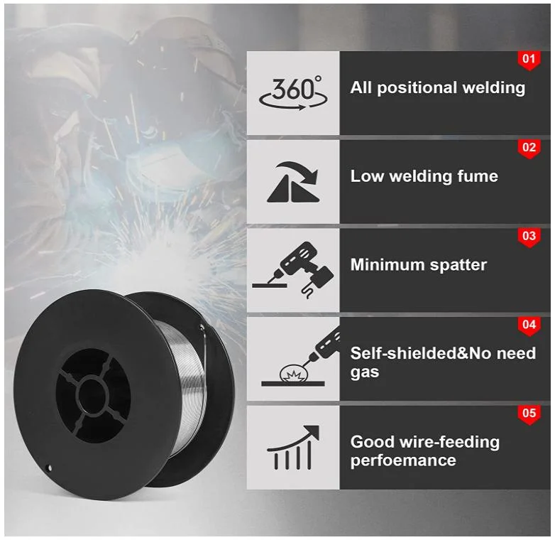 Gasless Flux Cored Welding Wire, Stainless Steel Welding Wire E308lt-1 0.8mm Diameter, 2 Pounds Spool 1kg Spool