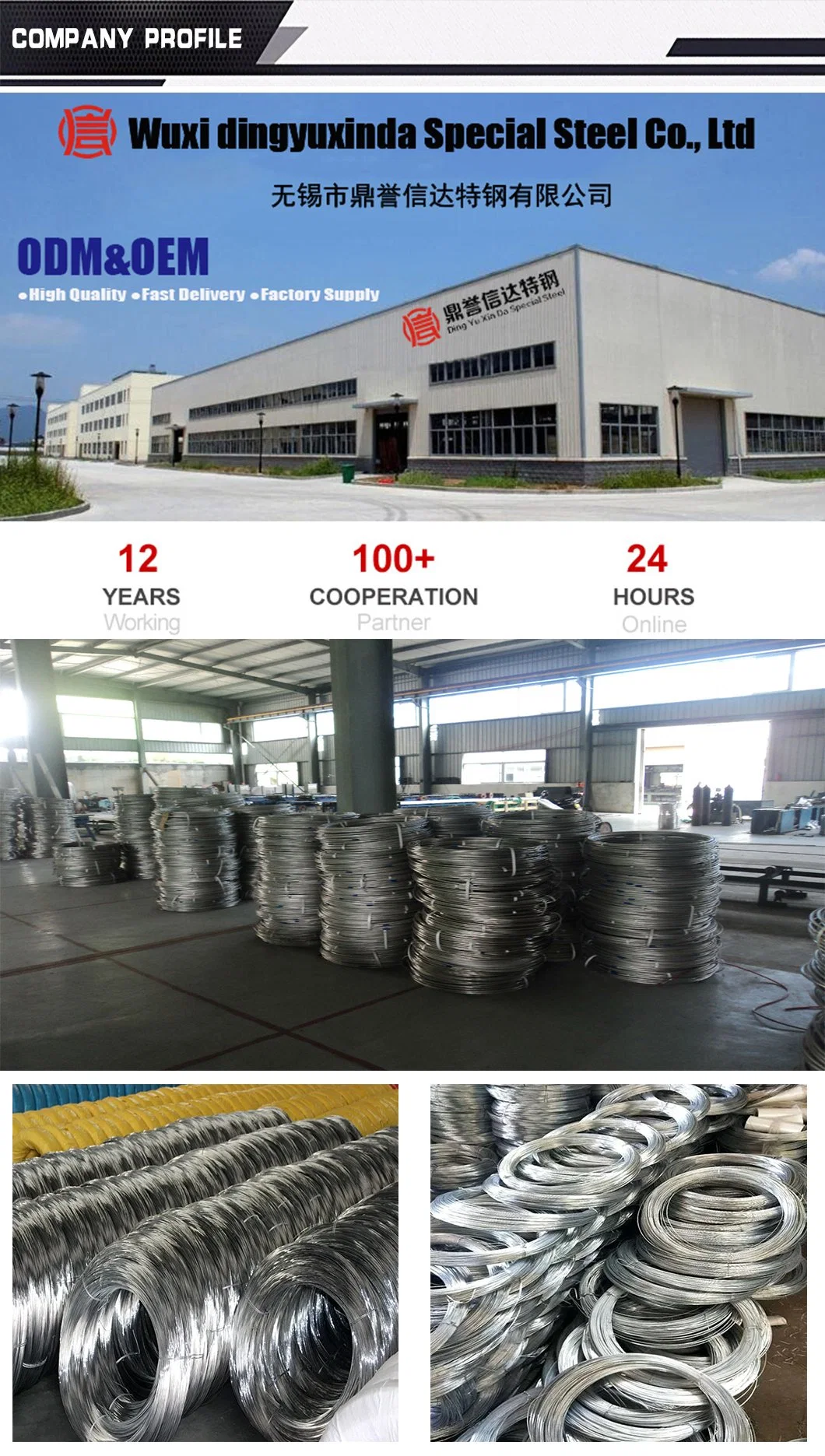 Hengxing 2.24mm High Tensile Strength Galvanized Steel Wire for Ascr Core Wire