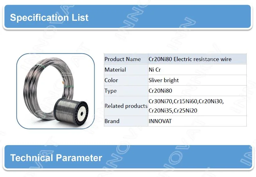 Nickel-Cromium Metal Wire Nichrome Alloy Heating Element Cr20ni80/Electric Wire