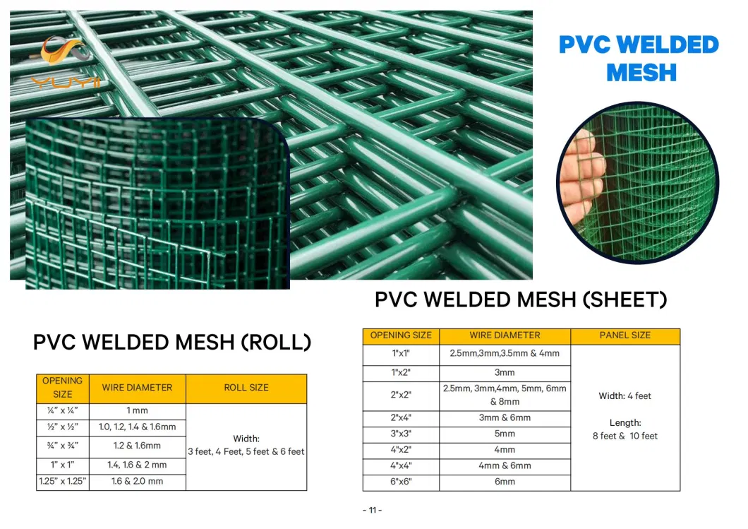 18 Gauge Welded Wire Mesh Fence 2X2 Inch Green/Black PVC Coated Welded Wire Mesh