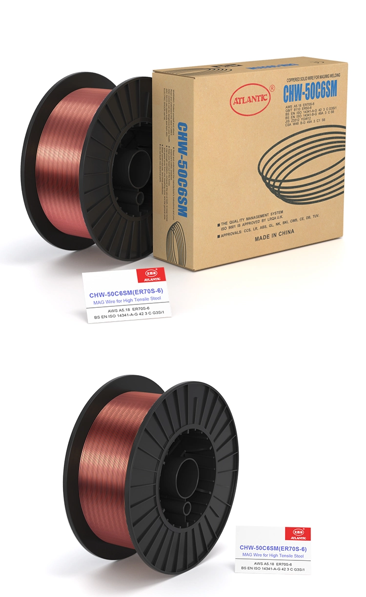 Atlantic Brand Flux Cored Welding Wire Aws a 5.18 Er70s-6 TIG MIG Welding Wire for Mild Steel Er70s-6