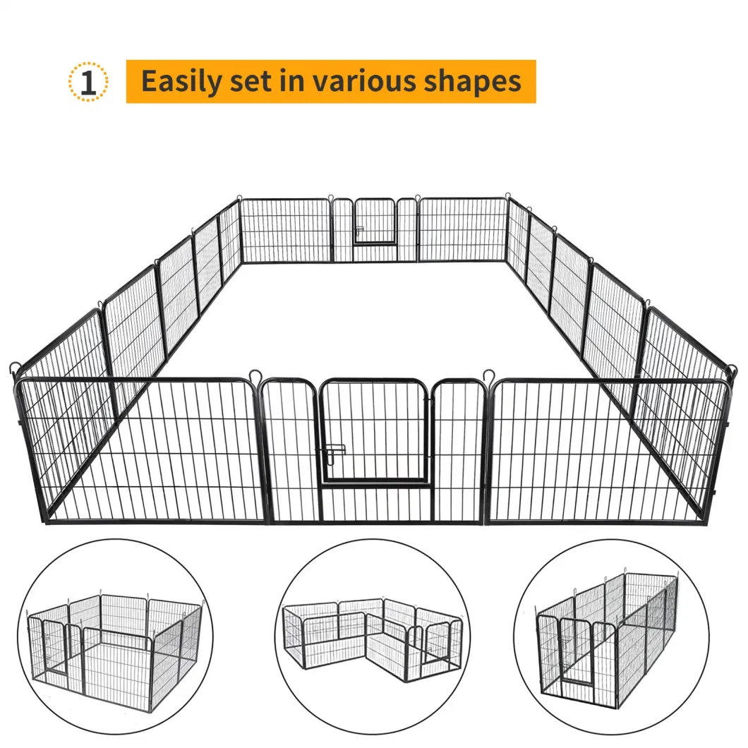 Pet Cage Supplies Outdoor Indoor Heavy Duty Foldable Pet Dog Cat Fences Kennel Cage Exercise Playpens