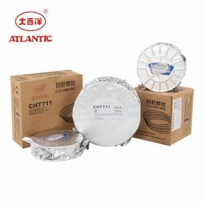 precio de fábrica del Atlántico Cht711m ordinaria E71t1-M21A0 con núcleo fundente Cable de soldadura de argón en la máquina de soldar el cable