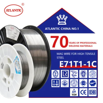 precio de fábrica del Atlántico Cht711m ordinaria E71t1-M21A0 con núcleo fundente Cable de soldadura de argón en la máquina de soldar el cable