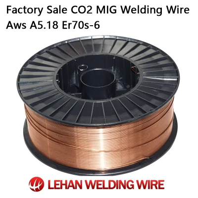 Soldadura profesional alambre soldadura China ER70S-6 Cobre de acero de bajo carbono Protección de aire revestido alambre de soldadura MIG Cobre brillante 2,0mm 15kg Cable de soldadura MIG de carrete