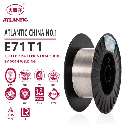 Atlantic OEM ODM Obm Fábrica Precio Mayorista de Alambre de Soldadura de Carburo de Tungsteno de Cobre de 0.8mm CO2 Solder MIG Mag TIG E71t1 Alambre de Soldadura con Núcleo de Flujo
