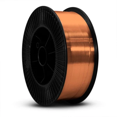  Núcleo sólido de alimentación de la fábrica de alambre de soldadura ER70S-6, 0.030 pulgadas de 2 libras de gas de acero al carbono bobina de cable macizo MIG (0,8 mm 1kg de carrete)