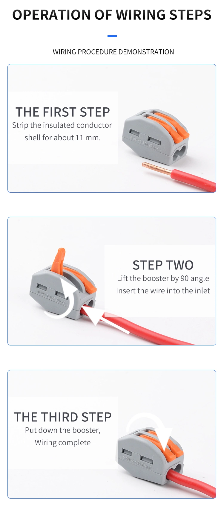 30/50/100PCS Universal Cable Wire Connectors 222 Type Fast Home Compact Wire Connection Push in Wiring Terminal Block 2-8 Pin