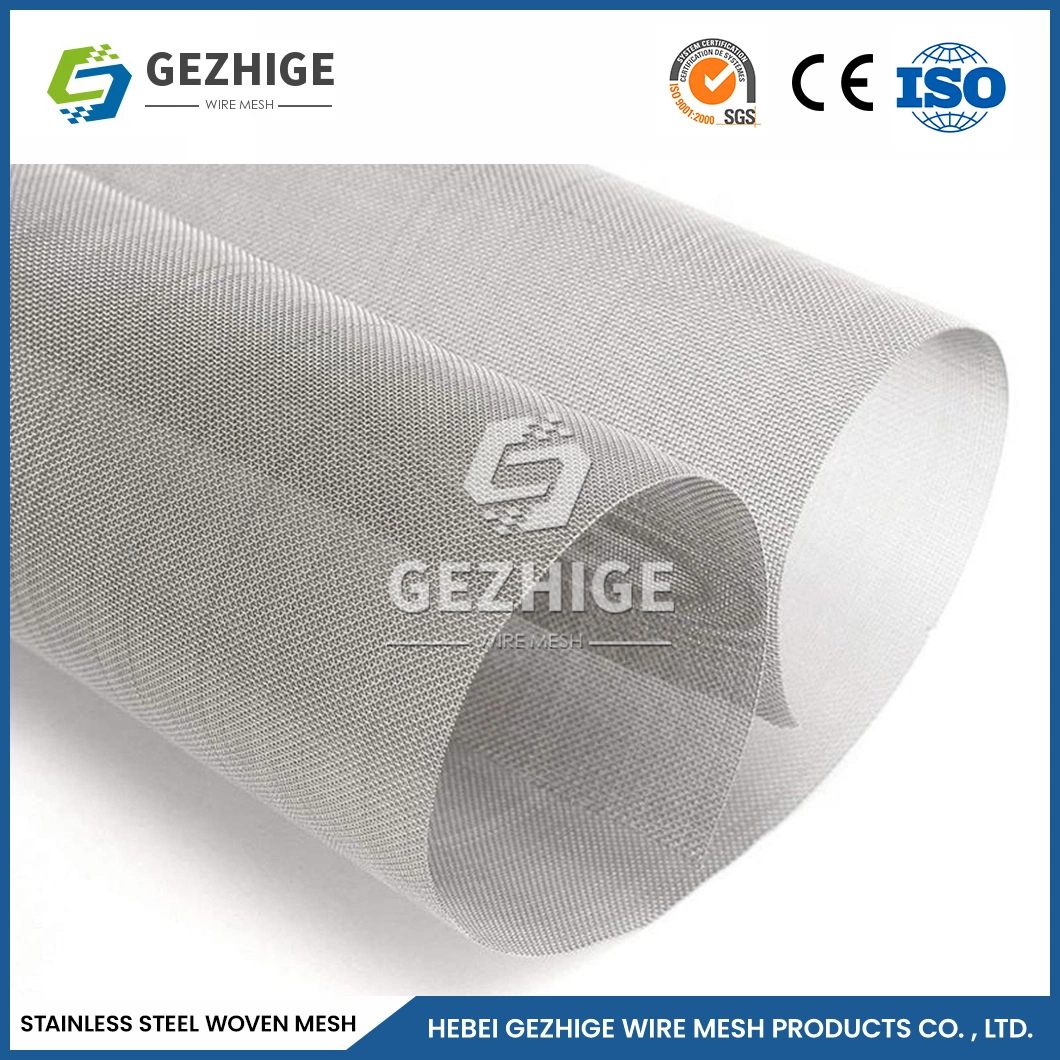 Gezhige Metal Mesh Stainless Steel Factory China 1 Inch Wire Mesh 0.14mm Wire Thickness 0.222 Mesh Stainless Steel Screen Wire Mesh