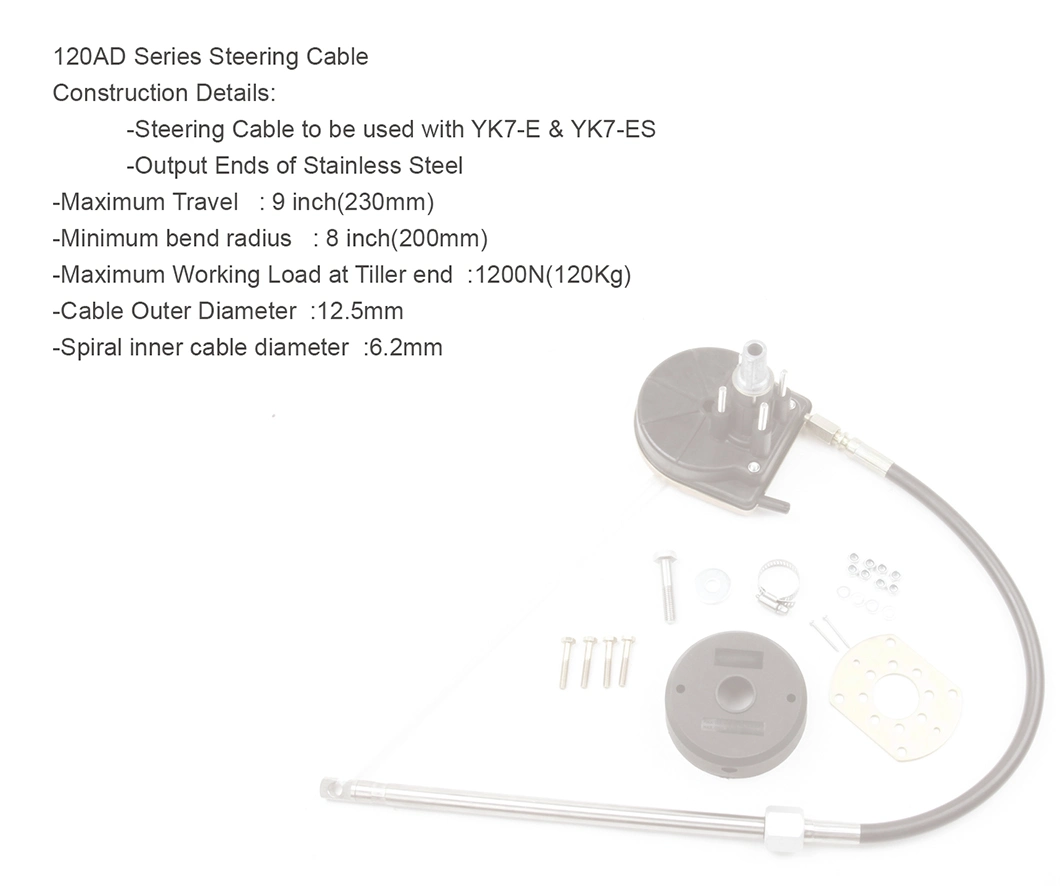 Rotary Marine Steering Cable 120ad Stainless Steel