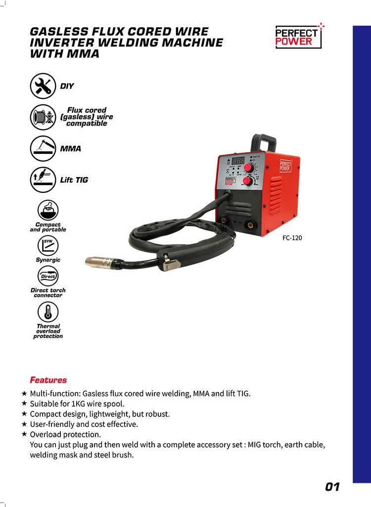 FC-120 MIG Welder Solda Soldaduras Soldadura MIG Kaynak Makinesi Flux Cored Wire Welding Machine