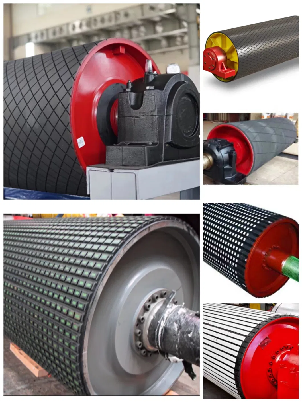 China Factory Belt Conveyor Drum Lining Ceramic Pulley Lagging Favourable Price Ceramic Guide Wire Drawing Conveyor Roller Coil Winder Pulley