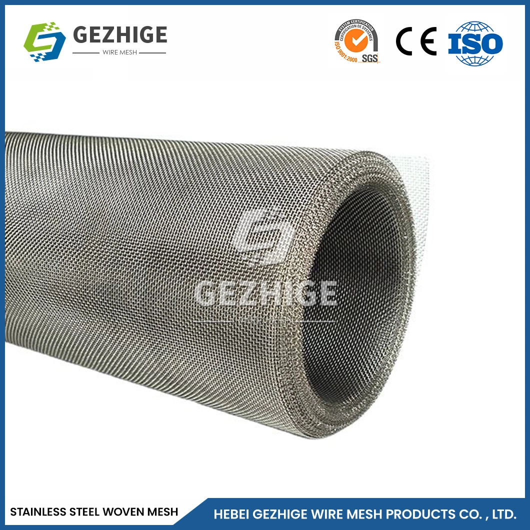 Gezhige Metal Mesh Stainless Steel Factory China 1 Inch Wire Mesh 0.14mm Wire Thickness 0.222 Mesh Stainless Steel Screen Wire Mesh