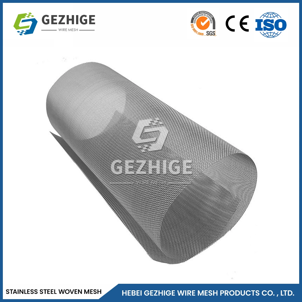 Gezhige Metal Mesh Stainless Steel Factory China 1 Inch Wire Mesh 0.14mm Wire Thickness 0.222 Mesh Stainless Steel Screen Wire Mesh