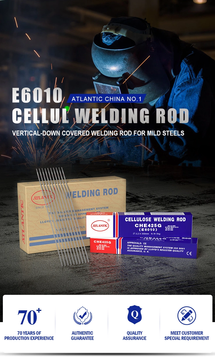 Atlantic OEM ODM Obm J421 J422 Aluminum Welding Electrodes E6013 Electric Copper Tungsten TIG Welding Rod E6010 E6011 E7018 E7014 E7016 Welding Stick Filler Rod