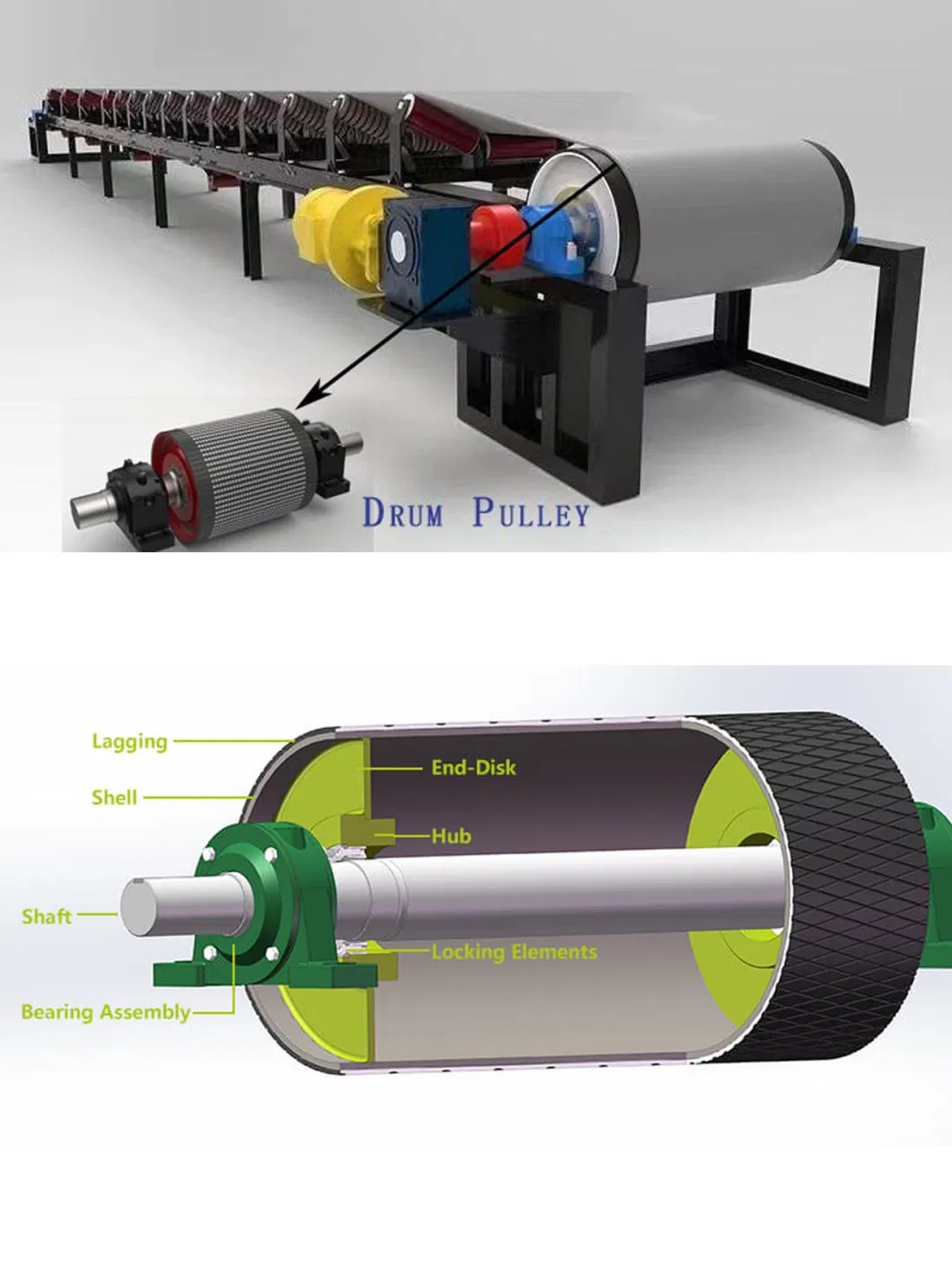 China Factory Belt Conveyor Drum Lining Ceramic Pulley Lagging Favourable Price Ceramic Guide Wire Drawing Conveyor Roller Coil Winder Pulley