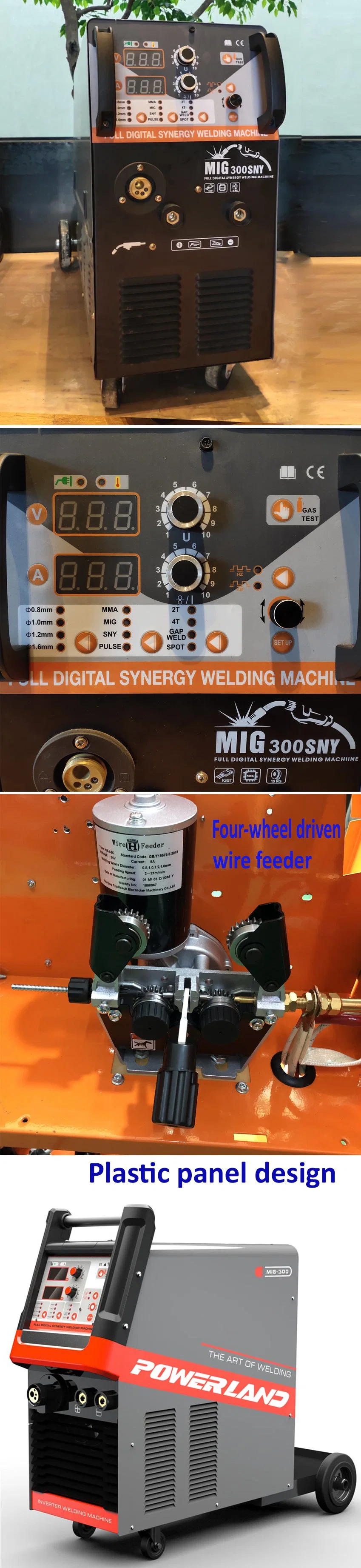 MIG Pulse Gap Weld Multiple Function 3 in 1 Welder Pre-Set Synergy 300A Semi-Automatic Industrial Equipment Aluminum Stainless Welding Machine 15kg Wire 3phase