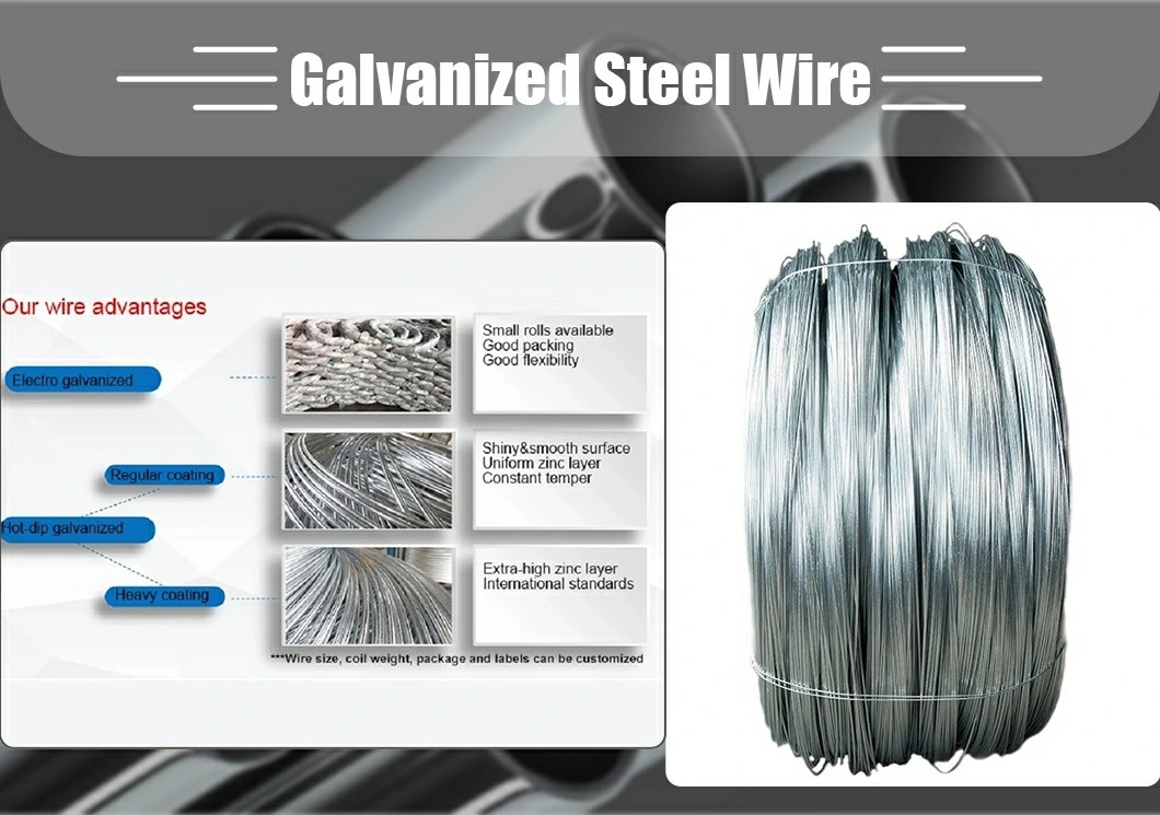 8mm Hot Dipped Galvanized Steel Wire 1065 Zinc Coated Galvanized Steel