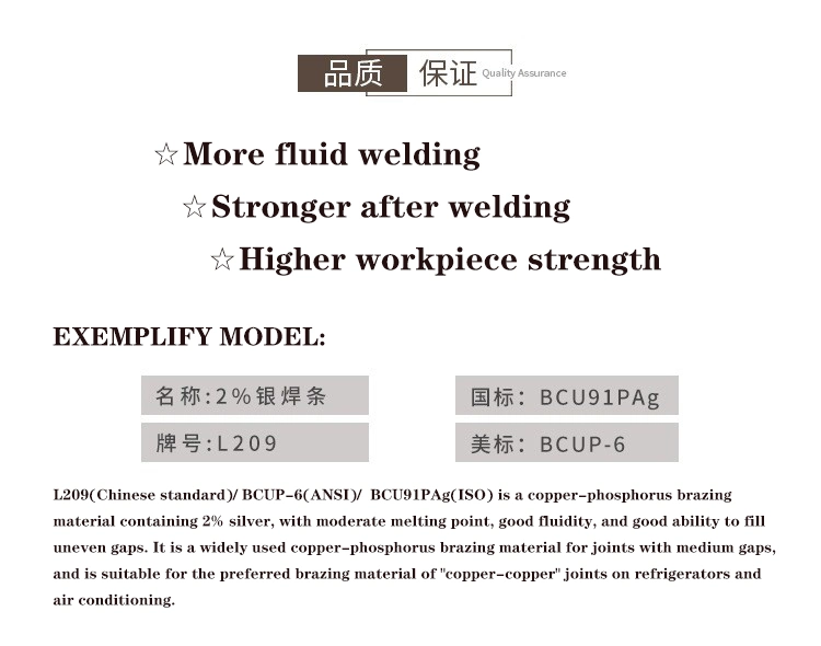 15% Silver Phosphorus Copper Soldering Rod White Flux Coating Dia. 1.5~1.6mm*Dia 2.6~2.7*500mm