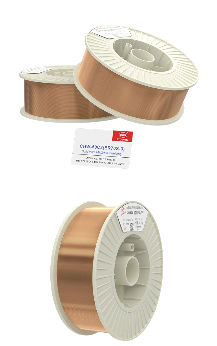 Atlantic China Manufactures Best Metal MIG Core Solid Wire Welding with Silicon Bronze Copper-Coated Er70s-6 Er70s-3 Welding Wire