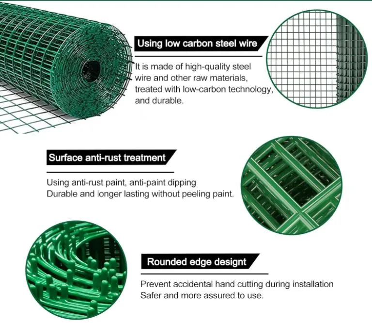 Stainless Steel, Hot DIP Galvanized L, Electro Galvanized, PVC Coated Welded Wire Mesh Panels Rolls for Garden Agriculture Poultry Animal Rabbit Cage