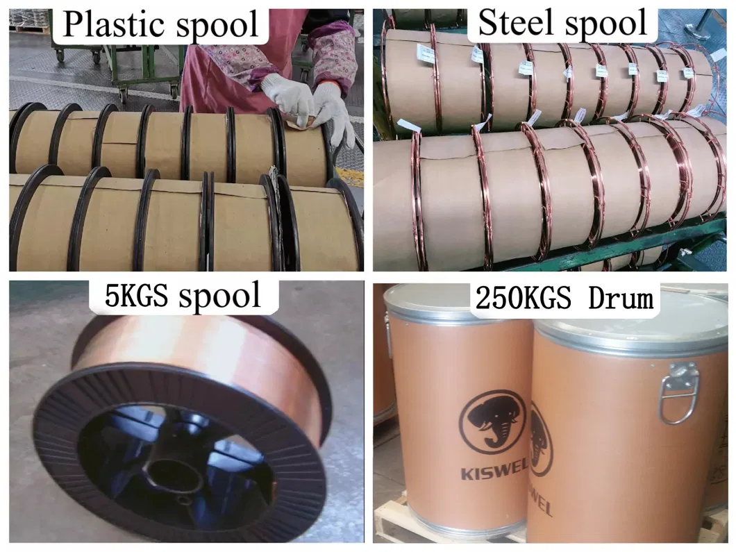 Welding Wire Er70s-6 MIG Wire Sg2 CO2 Gas Shielded Solid Wire 0.8mm/0.9mm/1.0mm/1.2mm 15kgs/20kgs/100kgs/250kgs/5kgs