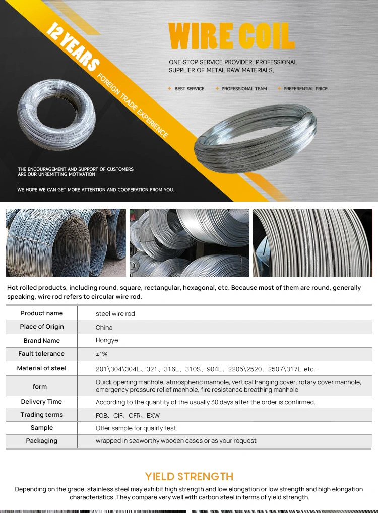 Sale Hot Rolled Mild Welding Electro ASTM 201 304 Stainless Steel Wire Rod