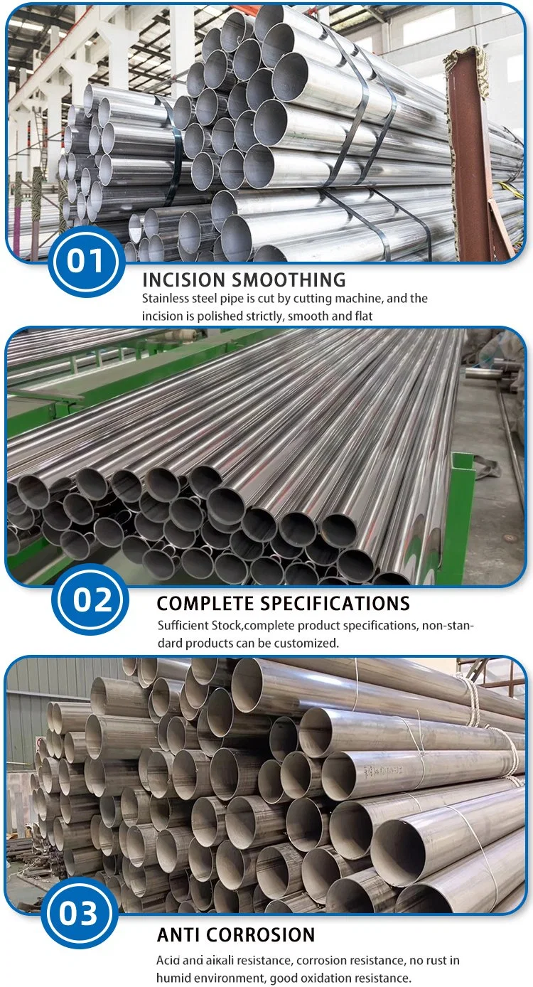 China Manufacturer Ss Tube AISI ASTM 201 304 316 Stainless Steel Pipe Price Construction Material