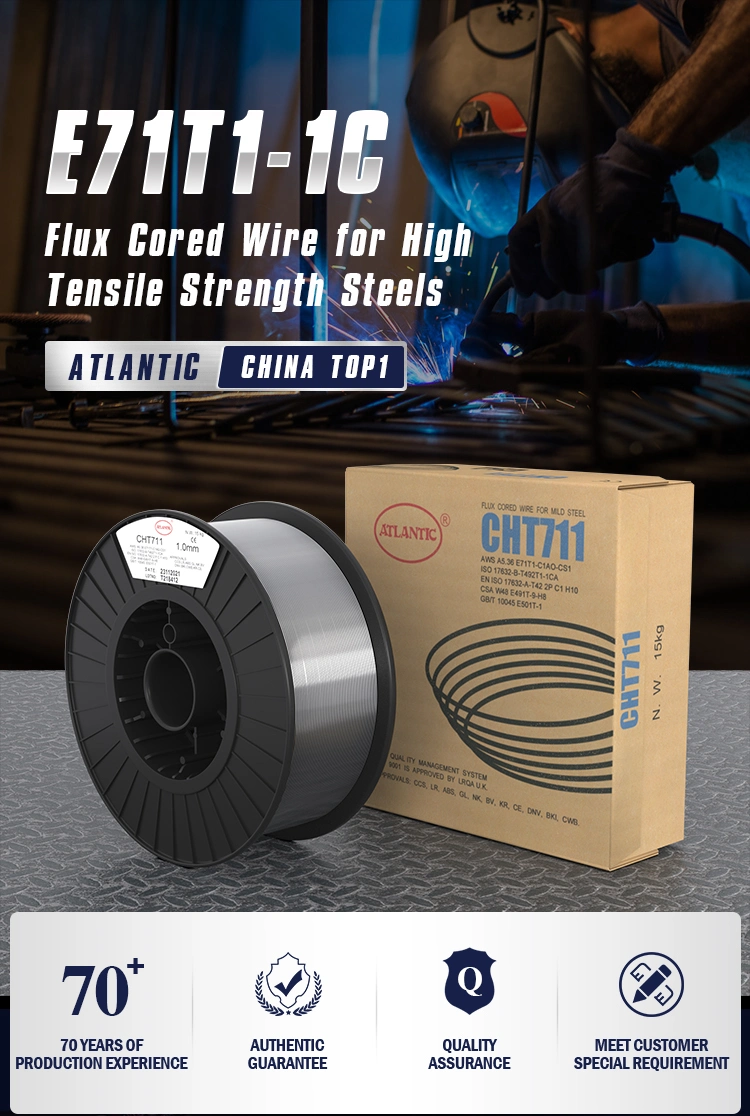 Atlantic E71t-1 Flux Cored Welding Wire for Ship Building Carbon Steel