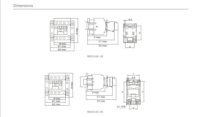 People Brand Humanized Design Rdc5-0910 Rated Current 6-95A 3p AC Contactor Magnetic Contactor with CE