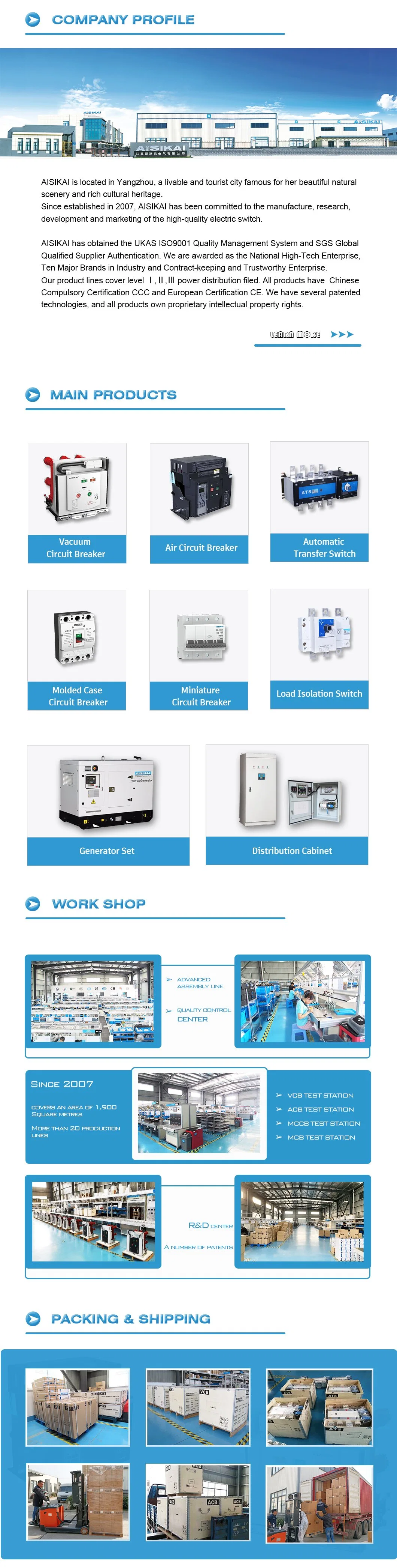 Askm1 3p/4p 125A Moulded Case Circuit Breaker MCCB