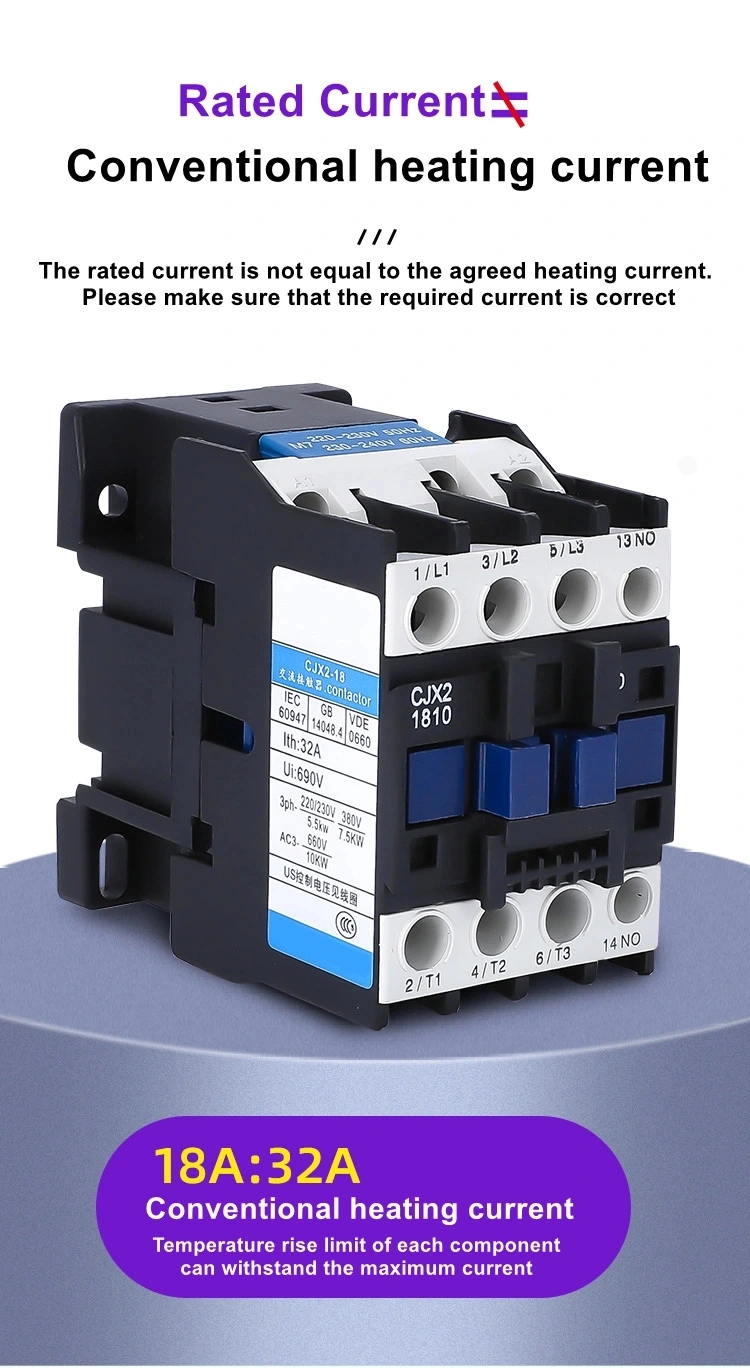 80A 12A 4p Power Relay 3p 3 Pole Magnetic Contactor Hot Sale