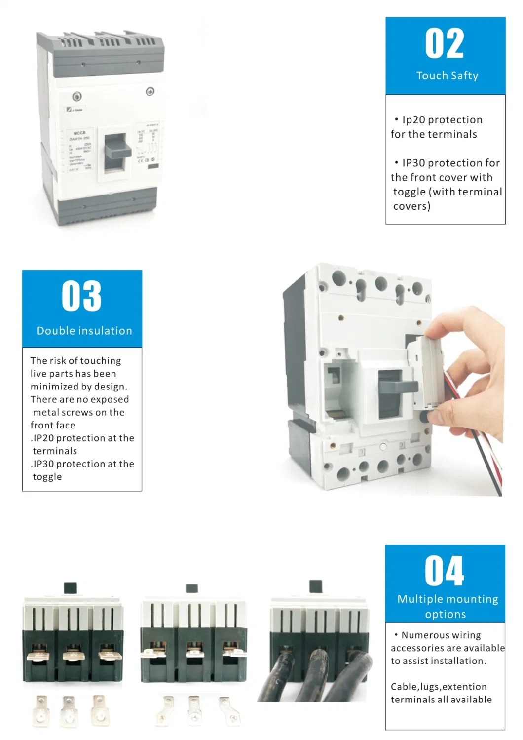 400, 500, 630, 800A Conventional Circuit Breaker Asta Electronic MCCB