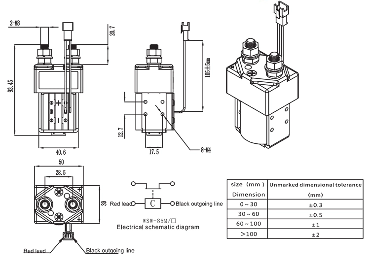 Wsw85m 400A 12V DC or 24V DC Miller Welder Wsw200A/12V Welding Contactor