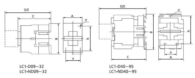 Hot Sale 32A 80A LC1-D IEC Standard Telemecanique Electrical Three Phase Contactor