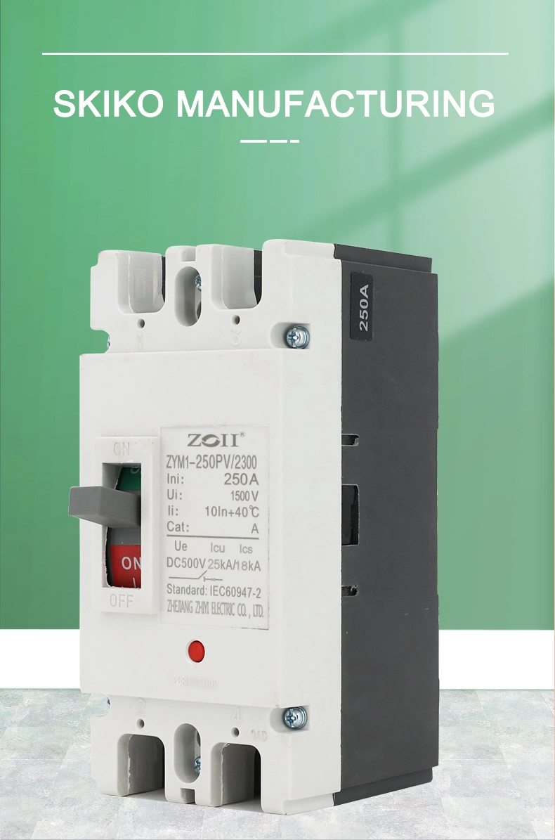 Zoii Hight Quality 100A 125A 140A 160A 180A 225A 400A 630A DC Moulded Case Circuit Breaker MCCB