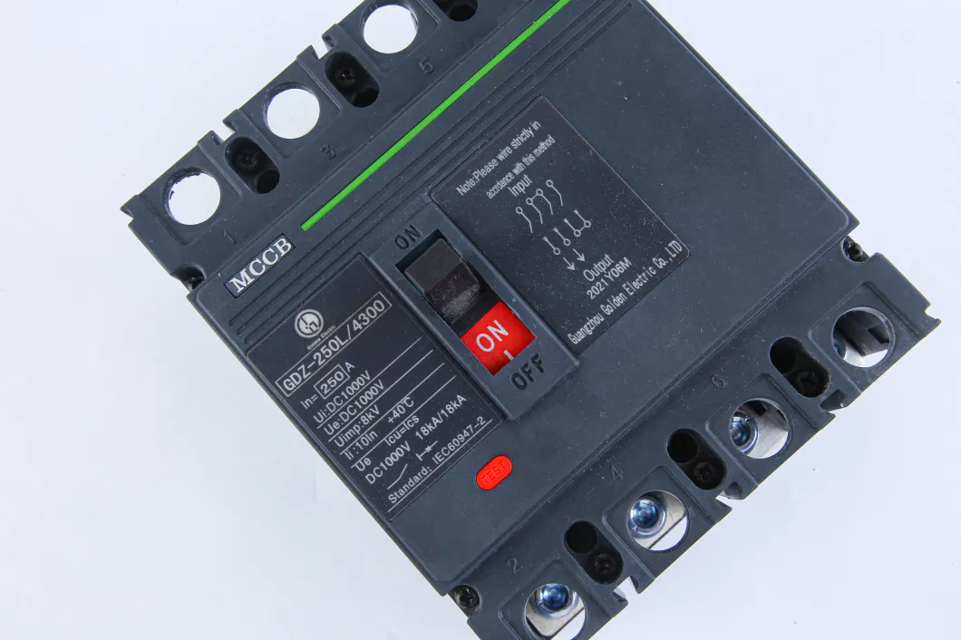 DC Moulded Case Circuit Breaker Switch 3p 4p 1000V 1500V 63A 100A 125A 200A 250A 400A 630A 800A 1000A 1250A DC MCCB