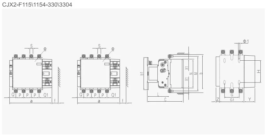 Aoasis Cjx2-F115/150 LC1-F 1000V 115A 3 Pole AC Large Capacitty Electric Contactor