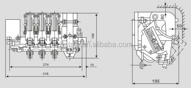 Industrial AC Contactor Cj20 630A