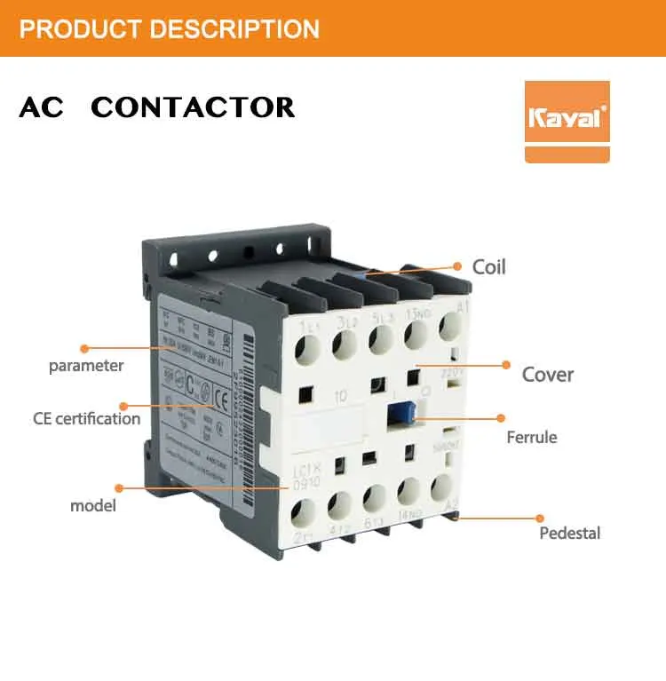 LC1-K Long Life AC Contactor Silver Points 9/12/18A AC Contactors 380V