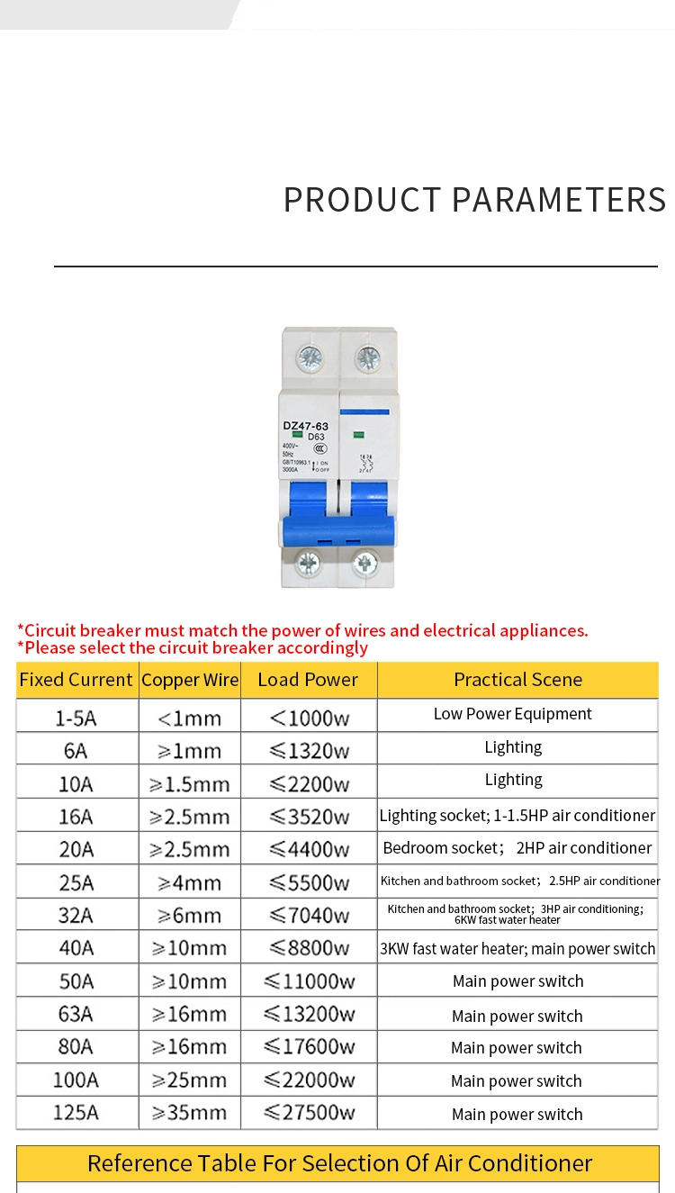 Air Switch Small Circuit Breaker Protection Isolation Open Circuit Breaker