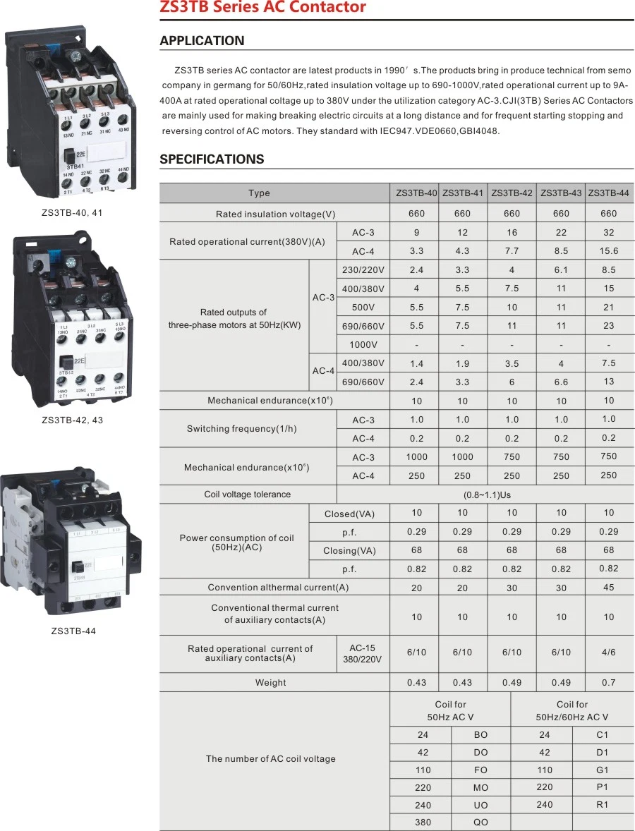 380V 63A Cj20 Electrical AC Contactor