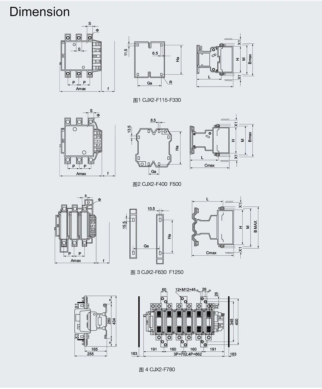 Jlc1-F115 Magnetic AC Contactors with 115A 380V