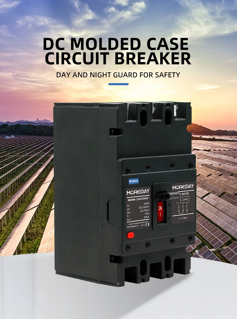 DC 250V 500V MCCB Molded Case Circuit Breaker 1p Sp 63A 100A 125A 250A 50/60Hz MCB MCCB for PV Solor System