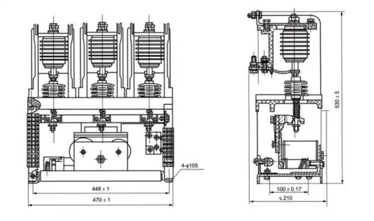 2500A 3 Pole 3 Phase 1140V with Mechanical Retention AC Vacuum Contactor