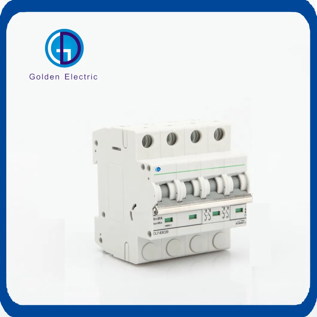 Solar DC Circuit Breaker DC1000V 4 Pole 6A-63A DC MCB