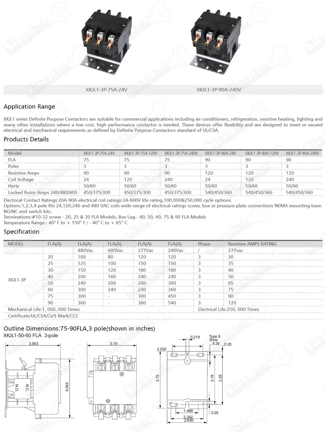 AC Contactor 1p 2p 3p 4p Air Conditioning Magnetic Contactor