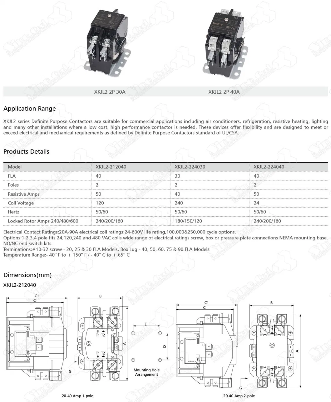 AC Contactor 1p 2p 3p 4p Air Conditioning Magnetic Contactor