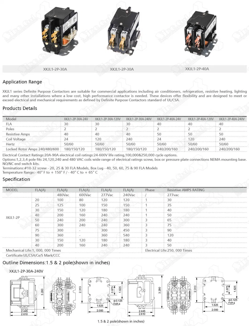 AC Contactor 1p 2p 3p 4p Air Conditioning Magnetic Contactor